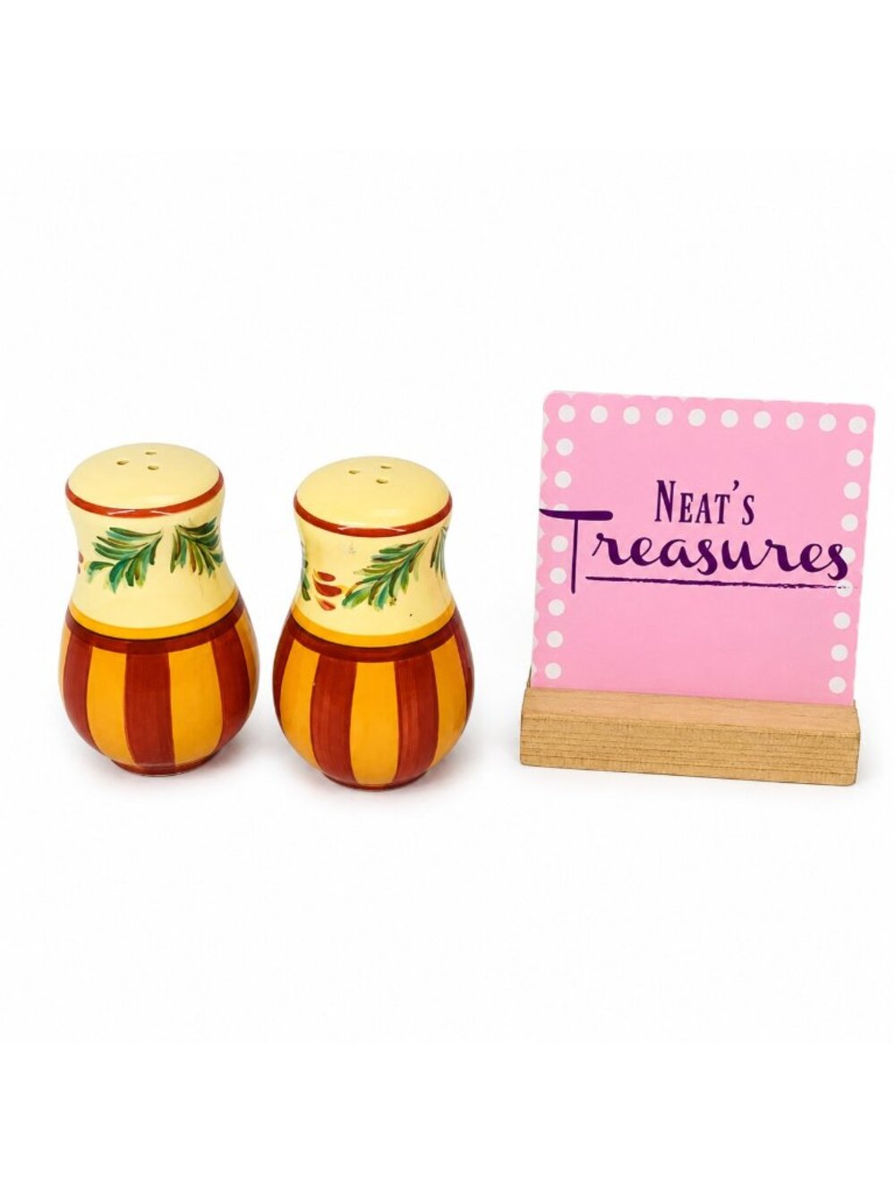 Gail Pittman Southern Living At Home SIENA Stoneware 4" Salt & Pepper Shaker Set